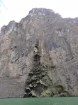 Formation calcaire due à une chute d'eau, appelée "arbre de Noël"