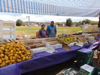 Nous leur avons acheté pour 7 pesos de fruit, ils nous ont offert un régime de bananes.