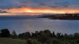 Coucher du soleil vu de la pièce de vie
